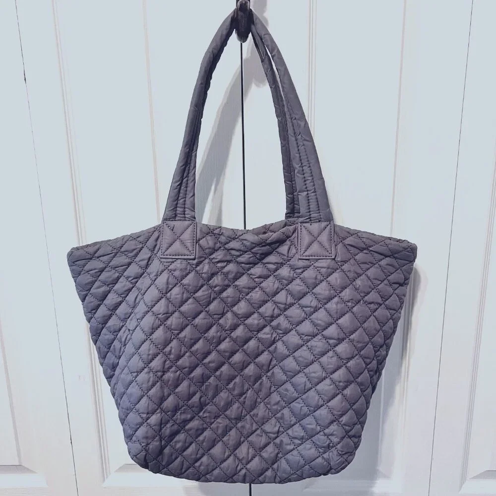 Urbanfit by Urban Expressions Tote Lightweight Bag-Gray Quilted-Large-Versatile - Picture 8 of 13